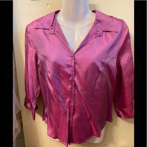 Iridescent Fuschia/Purple Top, 67 Karol Place brand, sz Large Jr, sz M women